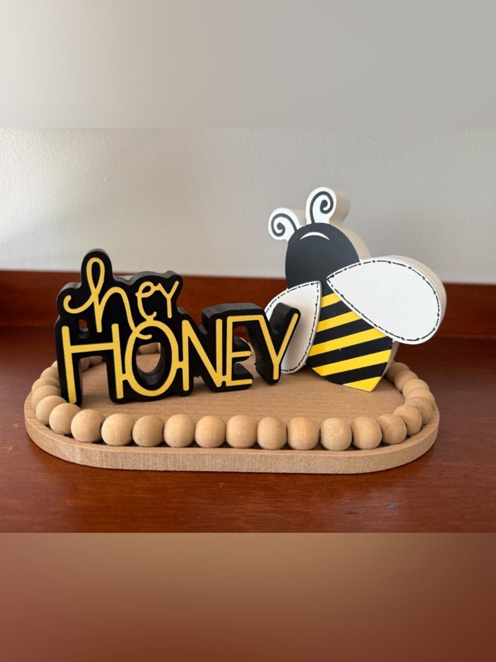 🐝 Farmhouse “Hey Honey” Bee Wooden Decor Tray Set 🐝